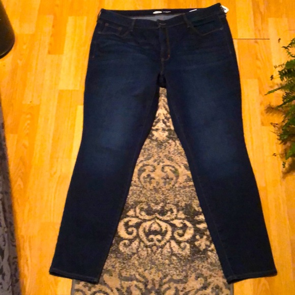 NWT OLD NAVY Dark Blue Denim, sz18 POP ICON SKINNY MID-RISE, Stretchy. - Picture 1 of 10